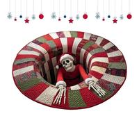 Optical Illusion Rug, 3D Floor Mat with Skull Design, Non-Slip Visual Door Carpet for Living Room, Bedroom, Kitchen, Entryway, Indoor Holiday, Winter, Party, Farmhouse, and Christmas Décor