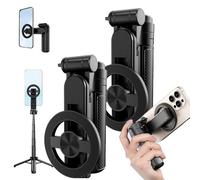 Opticnock 4-in-1 Multifunctional 360° Rotation Magnetic Selfie Stick with Wireless Detachable Remote Control, Mini Portable Scalable Magnetic Selfie Stick for iPhone & Android (2 Set)