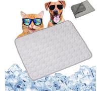 Opticnock Dog Cooling Mat, Summer Ice Silk Dog Cooling Pad, Washable & Portable Pet Soft Pad, Dual-Sided Design Cool Fabric Structure, Non-Slip Summer Coolings Mats for Dogs Cats (Gray,X-Large)