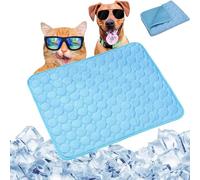 Opticnock Dog Cooling Mat, Summer Ice Silk Dog Cooling Pad, Washable & Portable Pet Soft Pad, Dual-Sided Design Cool Fabric Structure, Non-Slip Summer Coolings Mats for Dogs Cats (Blue,X-Large)