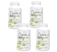 OPTIM Butyrate de Sodium Pack 4 Pots Butyrate Enrobé Libération Progressive 4 x 90 Gélules Acide Butyrique pour Transit Intestinal et Côlon - Vegan Sans Excipients Indésirables