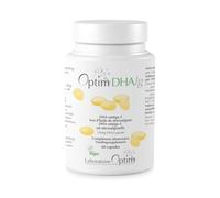 Optim DHAlg Oméga-3 Végan DHA 250mg | Huile Microalgue Schizochytrium | 60 Gélules Certifié Vegan Society | Anti-Surpêche | Cerveau Vision Coeur