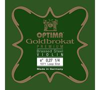 Optima Cordes de violon brocart doré de qualité supérieure en laiton dur 1/4 E 0,27 S