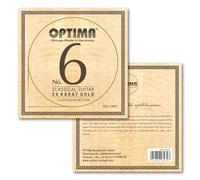 Optima NO6.GNMT Jeu de cordes de guitare de concert - Cordes basses or 24 carats avec disquant en nylon - Tension moyenne - Jeu de cordes durables pour guitare classique - Son avec âme - Fabriqué en