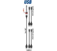 OptiMate TecMate USB O-111, Câble de Charge Universel USB Mini
