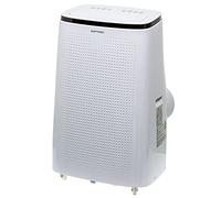 OPTIMEO, climatiseur mobile, 5,3kW 18000BTU, blanc, compact, efficace pour des pièces jusqu'à 50m2, 3 vitesses de ventilation, écran LED, 4 roulettes OPC-A01-180