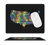 Optimisé Tapis de Souris de Jeu Égalité pour Tous US Map Drapeau Cuir Gaming Mousepad Gamer Mouse Pad 25x30cm pour Ordinateur,PC,Joueurs Professionnels