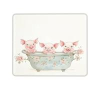 Optimisé Tapis de Souris Gamer Générique Cochon Fleur Baignoire Petit Animal Pays Gamer Mouse Pad Souris de Bureau 25x30cm pour PC,Souris,Les capteurs de Jeu