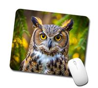 Optimisé Tapis de Souris Gamer Great Horned Owl Raptor Oiseau de Proie Gamer Mouse Pad Souris de Bureau 25x30cm pour Claviers,Les capteurs de Jeu,Jeux