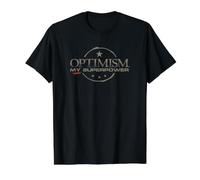 Optimisme ma Superpuissance, positivité et Message d'espoir. T-Shirt Graphique avec Valeur, Homme, Noir, L