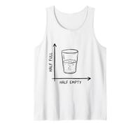 Optimist Pessimiste Verre Demi-Vide Mathématiques Physique Drôle Débardeur
