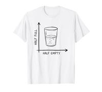 Optimist Pessimiste Verre Demi-Vide Mathématiques Physique Drôle T-Shirt