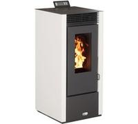 Poêle à granulés carré étanche USTICA blanc 14kW - Optimo