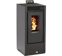 OPTIMO Poêle à granulés carré étanche USTICA noir 14kW Noir G