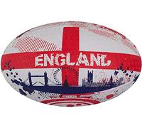 Optimum Ballon de Rugby National Angleterre - Style emblématique avec Un Excellent vol et rétention de l'air - Surface alvéolée en Caoutchouc pour Une Meilleure Prise en Main - Ballon 2 Plis 410 g,