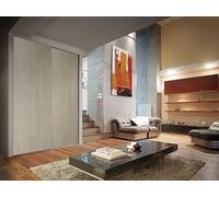 OPTIMUM Kit de 2 Portes de Placard coulissantes, Hauteur 250 cm, Largeur 120 cm, décor chêne cendré, profils et Rails Vermeil Inclus