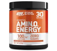 Optimum Nutrition Amino Energy Pre Workout en poudre, boisson énergisante avec acides aminés, BCAA, L-Glutamine et L-Leucine, complément vitamine C caféine, goût Orange, 30 portions, 270 g