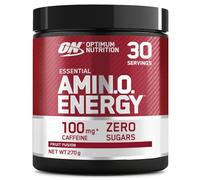 Optimum Nutrition Amino Energy Pre Workout en poudre, boisson énergisante avec acides aminés, BCAA, L-Glutamine et L-Leucine, complément vitamine C caféine, goût Fruit Fusion, 30 portions, 270 g