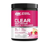 Optimum Nutrition Clear Whey + Collagène, Pomme & Framboise, 10 g Whey Isolate et 10 g Peptides de Collagène par Portion, Boisson Protéinée Claire pour les Articulations, 240 g, 10 Portions*