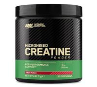Optimum Nutrition Créatine Micronisée en Poudre, Goût Fruit Punch, 247.5g, 55 Doses