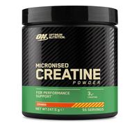 Optimum Nutrition Créatine Micronisée en Poudre, Goût Orange, 247.5g, 55 Doses