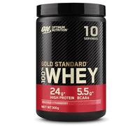 Optimum Nutrition Gold Standard 100% Whey, Poudre de Protéines pour Construction et Récupération Musculaire, avec Glutamine et Acides Aminés BCAA Naturels, Fraise, 10 Portions, 300g
