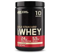 Optimum Nutrition Gold Standard 100% Whey, Poudre de Protéines pour Construction et Récupération Musculaire, avec Glutamine et Acides Aminés BCAA Naturels, Crème Glacée Vanille, 10 Portions, 300g