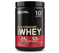 Optimum Nutrition Gold Standard 100% Whey, Poudre de Protéines pour Construction et Récupération Musculaire, avec Glutamine et Acides Aminés BCAA Naturels, Double Chocolat, 10 Portions, 300g