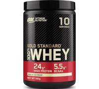 Optimum Nutrition – Poudre de protéines Gold Standard 100% Whey avec Glutamine & BCAA, Vanille 300g