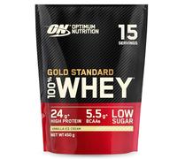 Optimum Nutrition - Gold Standard Whey, poudre protéinée - Isolat faible sucre - Glace vanille 450 g