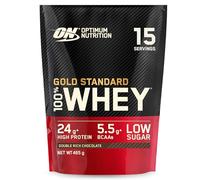 Optimum Nutrition Gold Standard 100% Whey, Protéine en Poudre, Goût Double Chocolat Riche, 465g, 15 Doses