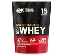 Optimum Nutrition Gold Standard 100% Whey, Protéine en Poudre, Goût Fraise Délicieuse, 450g, 15 Doses