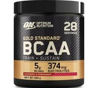 Optimum Nutrition Poudre BCAA Gold Standard Train+Sustain – Framboise & Grenade, 28 doses