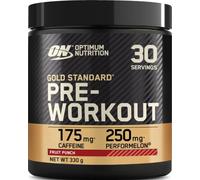 Optimum Nutrition Gold Standard Pre-Workout en Poudre, 330g, 30 Portions | Fruit Punch, 3,4 g de Créatine Monohydrate, 175 mg de Caféine Naturelle, Bêta-Alanine, Booster d'énergie et de Concentration