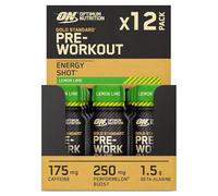 Optimum Nutrition - Gold Standard Shots énergétiques Pre-Workout - Bêta-alanine, Caféine, Citron vert - 12x60ml