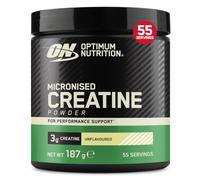 Optimum Nutrition Micronised Creatine Monohydrate en Poudre, 187g | Non Aromatisé, 55 Portions, Complément pour Soutenir la Force et la Puissance Musculaires,Pré et Post Entraînement