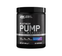 Optimum Nutrition ON Platinum PUMP, complément alimentaire pré-workout, intense et sans caféine avec Fruitflow, Beta-Alanine, L-Arginine, L-Citrulline, saveur Framboise Bleue, 20 portions, 380 g