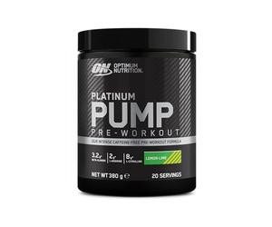 Optimum Nutrition ON Platinum PUMP, complément alimentaire pré-workout intense et sans caféine avec Fruitflow, Beta-Alanine, L-Arginine, L-Citrulline, saveur Citron - Citron vert, 20 portions, 380 g