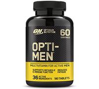 Optimum Nutrition Opti-Men, Comprimés Vitaminés Haute Concentration, Hommes | 180 Comprimés, 60 Portions, 36 Ingrédients Actifs, Vitamines A-K, 1 000mg BCAAs, Pour Hommes Actifs, À Prendre avec les Repas