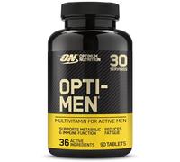 Optimum Nutrition Opti-Men, complément multivitaminé pour hommes avec vitamine D, vitamine C, vitamine B6 et acides aminés, non aromatisés, 30 portions, 90 gélules