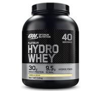 Optimum Nutrition Platinum Hydro Whey, Isolat de whey protéine hydrolysée en poudre avec acides aminés essentiels, glutamine et BCAA, goût Gousse de vanille, 40 portions, 1,6 kg