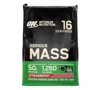 Optimum Nutrition Serious Mass Gainer en Poudre, Goût Fraise, 5.45kg, 16 Doses
