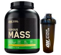Optimum Nutrition Serious Mass Gainer Protéines de Lactosérum en Poudre pour la Masse Musculaire avec Créatine Glutamine et Vitamines Goût Banane 2,73Kg 8 Portions + Shaker