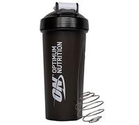 Optimum Nutrition Shaker avec boule de mélange en acier inoxydable, sans BPA et sans DEHP, passe au lave-vaisselle, pour poudre de protéines, compléments d'entraînement et substituts de repas, noir,