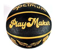 Optimum Play Maker Basketball - Poids équilibré en caoutchouc coréen de qualité - Excellent vol et précision - Convient aux enfants, idéal pour des heures de match de basket-ball - Noir/doré - Taille