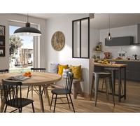 OPTIMUM Verrière Atelier Intérieur en Kit - Aluminium Noir Sablé - 2 Carreaux 69 x 117 cm - Verre Transparent - Cloison Fixe Style Industriel - Facile à Poser