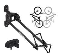 Optio Cycle Support Velo Mural Vertical - Porte Velo Mural Pliable avec Rotation 180° pour E-Bike, VTT, Gravel et Route Jusqu’à 25 kg | Support Vélo Garage, Cave, Appartement avec Protection Cadre
