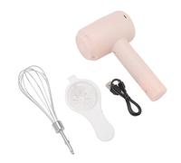 Option 1 : batteur à main électrique rechargeable par USB, mélangeur portable sans fil pour la cuisson, moteur 20 W, batterie 800 mAh, fouet en acier inoxydable, base plate (Rose clair)