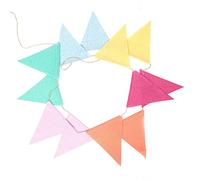 Option 1 : Fanions de drapeau colorés double face, banderole multicolore pour décorations de fête de mariage, coton et lin lavables et réutilisables, 12 pièces de 9,84 pieds (3 mètres 12 pièces)