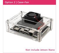 Option 2 Nvidia Jetson Nano 2GB Kit de développement boîtier acrylique coque transparente Support ventilateur de refroidissement pour Jetson Nano 2GB carte